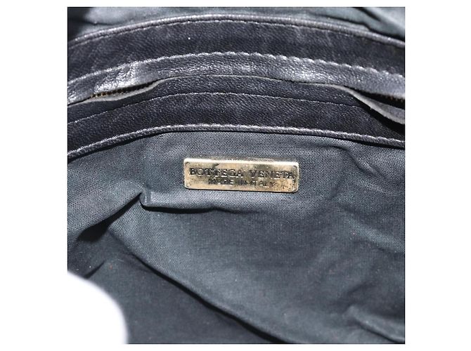 Borsa a Spalla BOTTEGA VENETA INTRECCIATO Tela Nero Oro Auth 190995 - vista 11