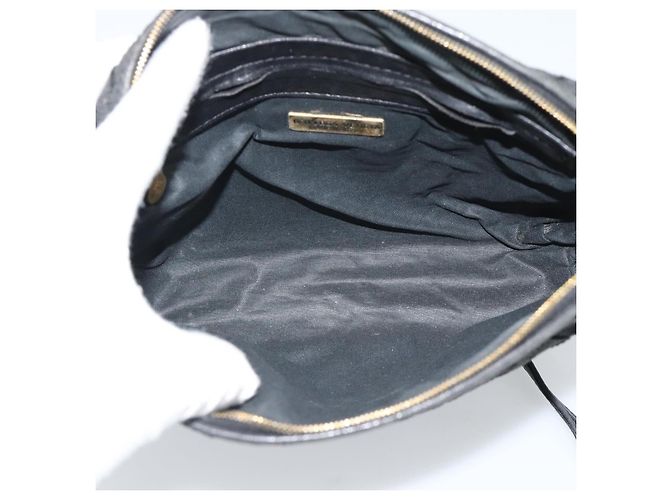 Borsa a Spalla BOTTEGA VENETA INTRECCIATO Tela Nero Oro Auth 190995 - vista 12