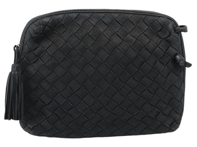Borsa a Spalla BOTTEGA VENETA INTRECCIATO Tela Nero Oro Auth 190995 - vista 13