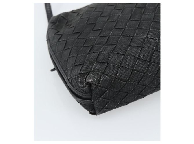 Borsa a Spalla BOTTEGA VENETA INTRECCIATO Tela Nero Oro Auth 190995 - vista 16