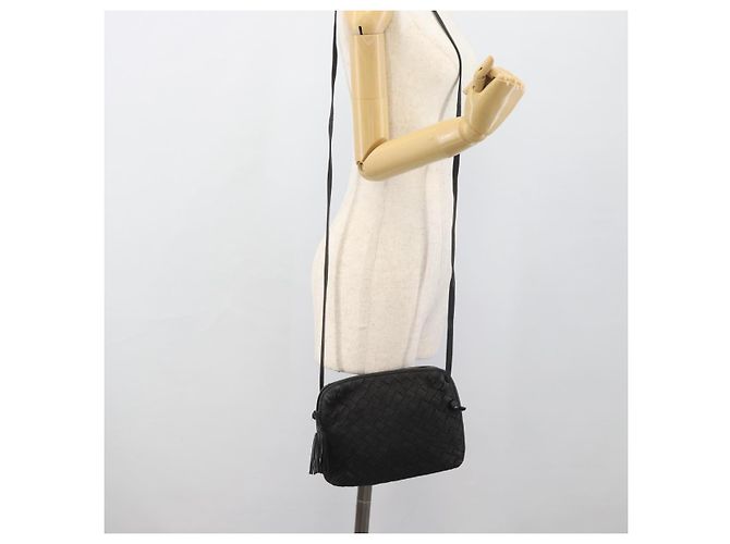 Borsa a Spalla BOTTEGA VENETA INTRECCIATO Tela Nero Oro Auth 190995 - vista 21