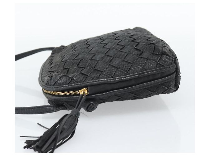 Borsa a Spalla BOTTEGA VENETA INTRECCIATO Tela Nero Oro Auth 190995 - vista 3