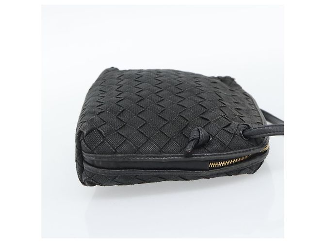 Borsa a Spalla BOTTEGA VENETA INTRECCIATO Tela Nero Oro Auth 190995 - vista 4