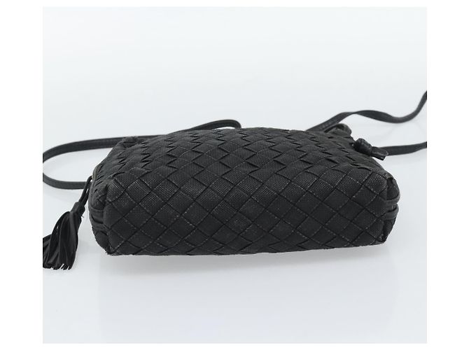 Borsa a Spalla BOTTEGA VENETA INTRECCIATO Tela Nero Oro Auth 190995 - vista 5
