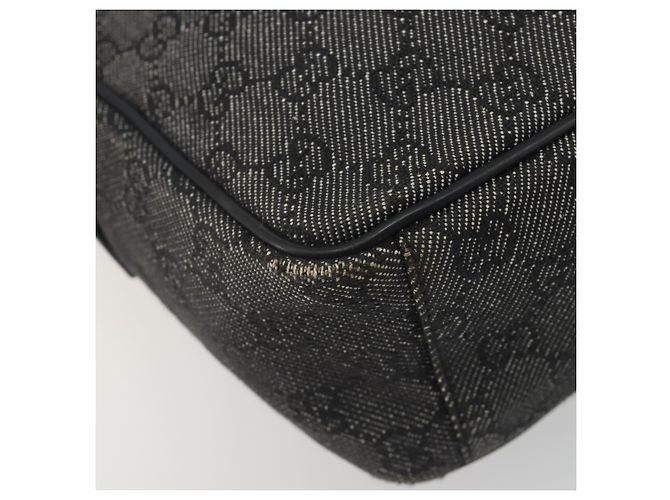 Borsa a Spalla GUCCI GG Canvas Nera Argento 03136 Auth hk3986 Nero - vista 11