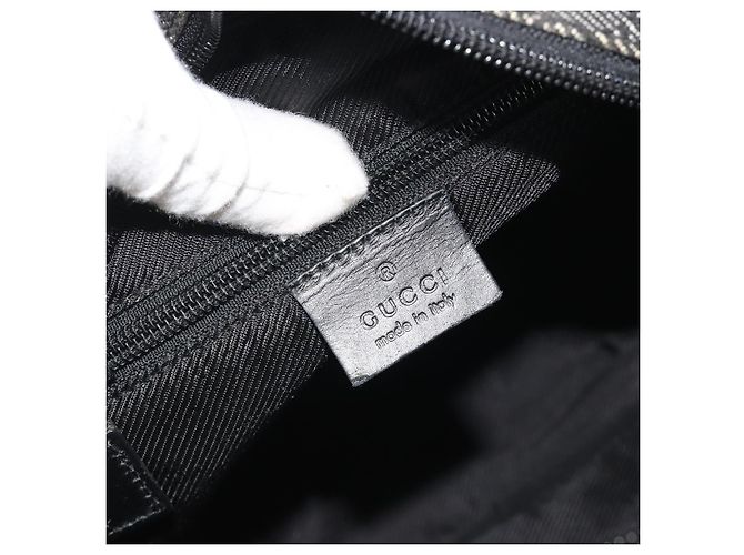 Borsa a Spalla GUCCI GG Canvas Nera Argento 03136 Auth hk3986 Nero - vista 16