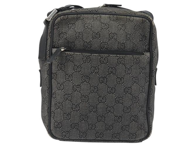 Borsa a Spalla GUCCI GG Canvas Nera Argento 03136 Auth hk3986 Nero - vista 2