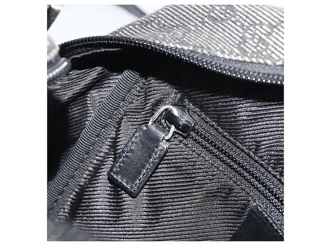 Borsa a Spalla GUCCI GG Canvas Nera Argento 03136 Auth hk3986 Nero - vista 20