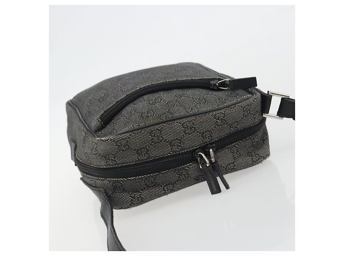 Borsa a Spalla GUCCI GG Canvas Nera Argento 03136 Auth hk3986 Nero - vista 6