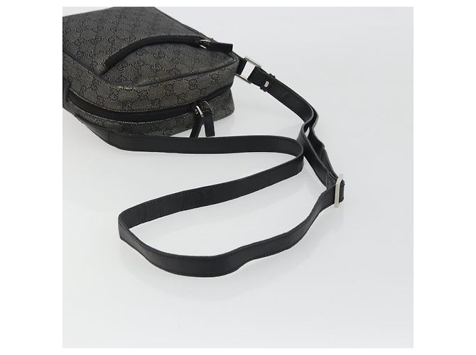 Borsa a Spalla GUCCI GG Canvas Nera Argento 03136 Auth hk3986 Nero - vista 7
