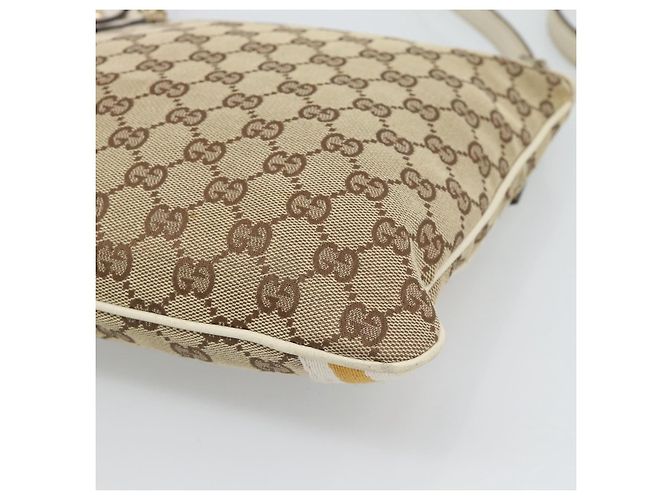 Borsa a tracolla GUCCI GG Canvas Sherry Line Beige Oro 144388 Auth 193563A D'oro - vista 10