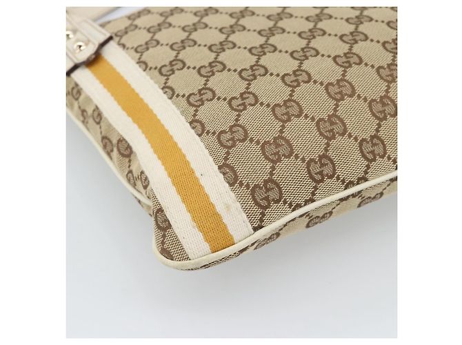 Borsa a tracolla GUCCI GG Canvas Sherry Line Beige Oro 144388 Auth 193563A D'oro - vista 13