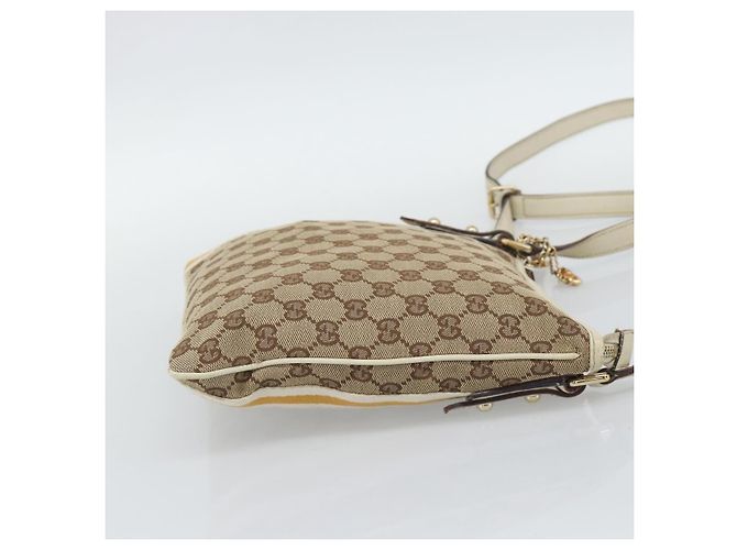 Borsa a tracolla GUCCI GG Canvas Sherry Line Beige Oro 144388 Auth 193563A D'oro - vista 5
