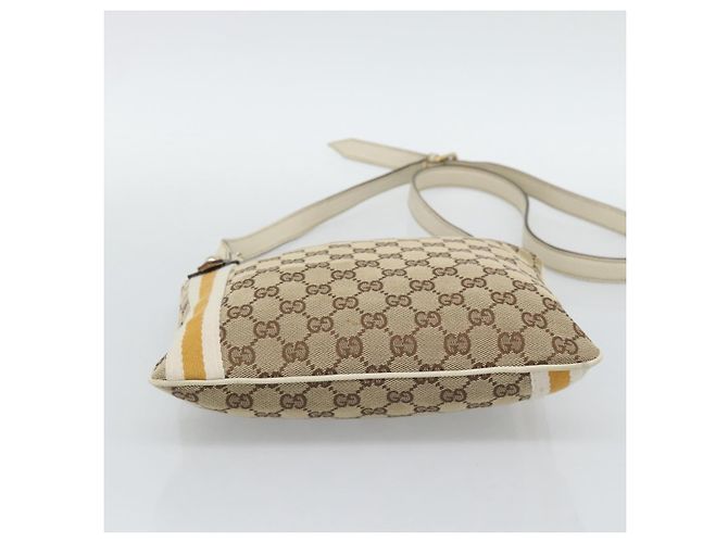 Borsa a tracolla GUCCI GG Canvas Sherry Line Beige Oro 144388 Auth 193563A D'oro - vista 9