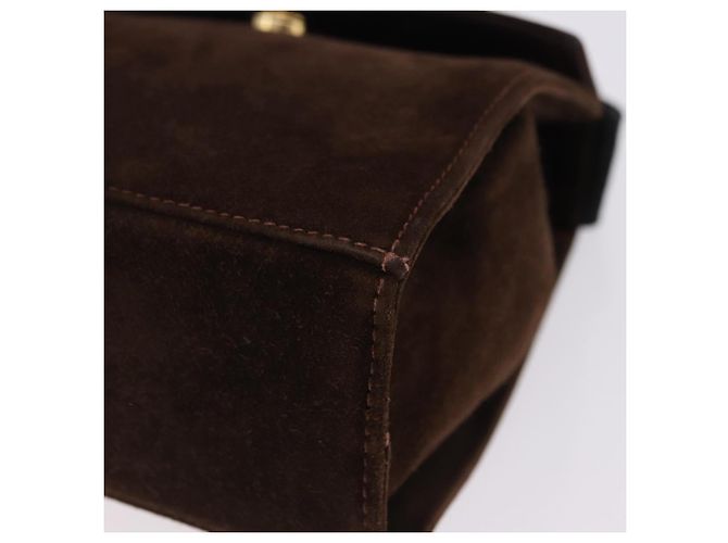 Borsa Salvatore Ferragamo Vala in scamosciato 2way Marrone Oro Auth hk3989 D'oro - vista 11