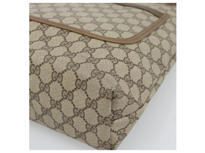 Borsa Tote GUCCI GG Supreme Web Sherry Line in PVC Beige 40 02 003 Auth 193566 - vista 10