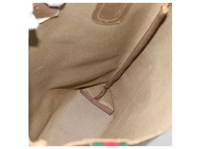 Borsa Tote GUCCI GG Supreme Web Sherry Line in PVC Beige 40 02 003 Auth 193566 - vista 17