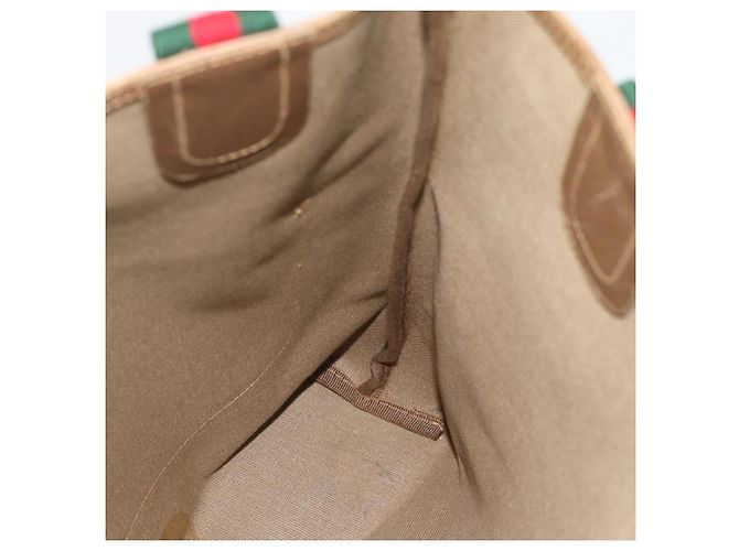 Borsa Tote GUCCI GG Supreme Web Sherry Line in PVC Beige 40 02 003 Auth 193566 - vista 18