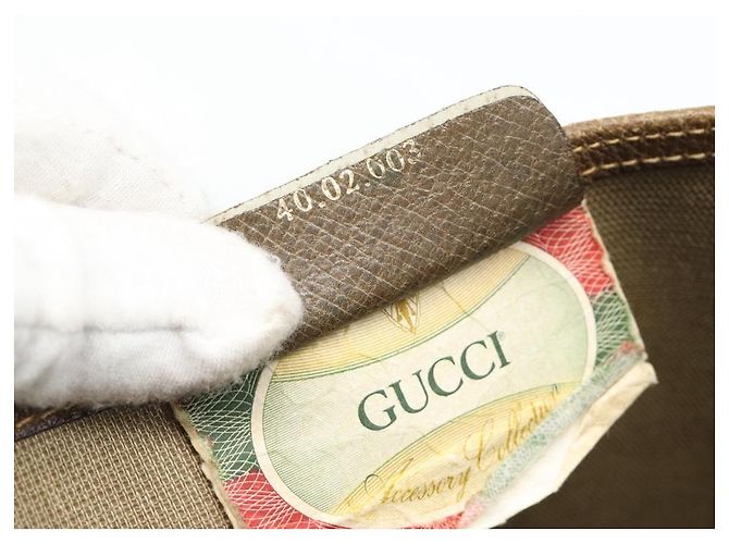 Borsa Tote GUCCI GG Supreme Web Sherry Line in PVC Beige 40 02 003 Auth 193566 - vista 19