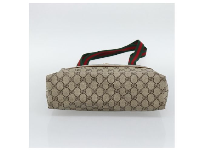 Borsa Tote GUCCI GG Supreme Web Sherry Line in PVC Beige 40 02 003 Auth 193566 - vista 9