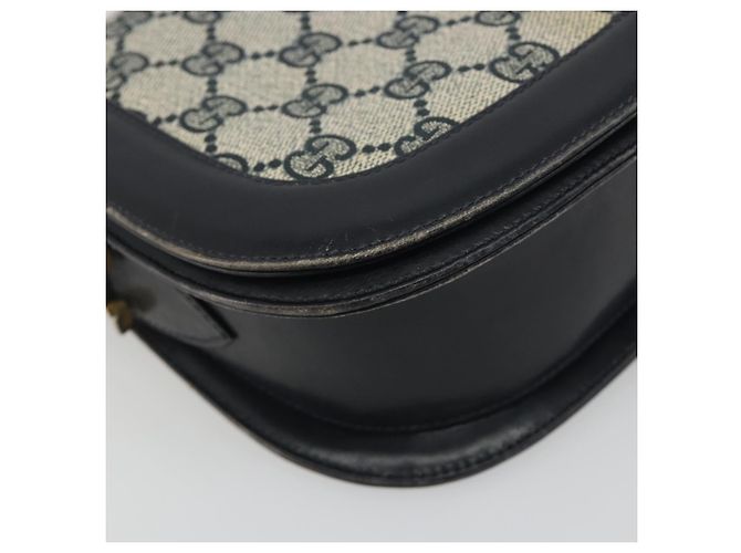 Borsa a Spalla GUCCI GG Supreme Sherry Line PVC Blu Navy Oro Auth 191082 D'oro - vista 11