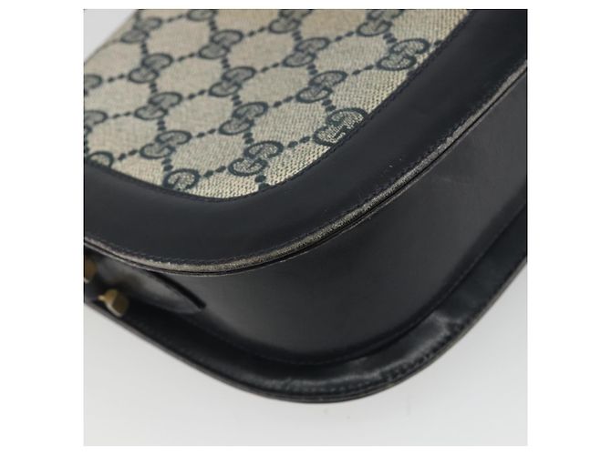Borsa a Spalla GUCCI GG Supreme Sherry Line PVC Blu Navy Oro Auth 191082 D'oro - vista 13