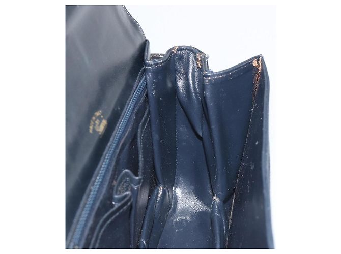 Borsa a Spalla GUCCI GG Supreme Sherry Line PVC Blu Navy Oro Auth 191082 D'oro - vista 20