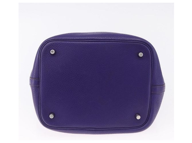 Hermès Borsa HERMES Picotan Lock MM in pelle viola argento ar14140SM Porpora - vista 9