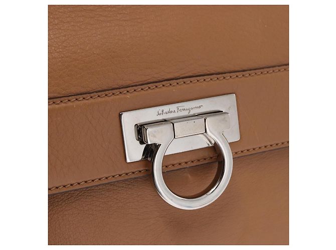 Borsa Salvatore Ferragamo Sofia Gancini in Pelle 2way Beige Silver Autentica 194596A Argento - vista 17