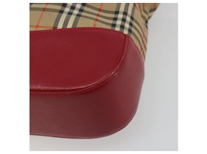 Borsa a mano BURBERRY Nova Check in tela Beige Red Auth ep15265 Rosso - vista 10