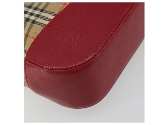 Borsa a mano BURBERRY Nova Check in tela Beige Red Auth ep15265 Rosso - vista 11