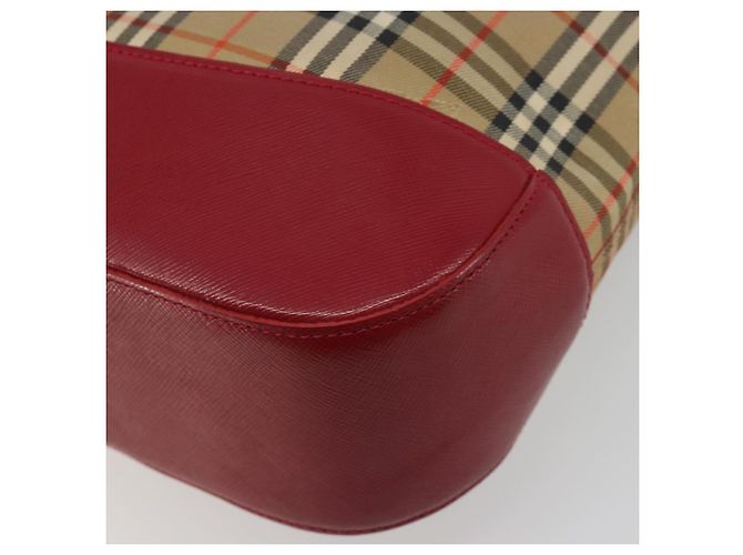 Borsa a mano BURBERRY Nova Check in tela Beige Red Auth ep15265 Rosso - vista 12