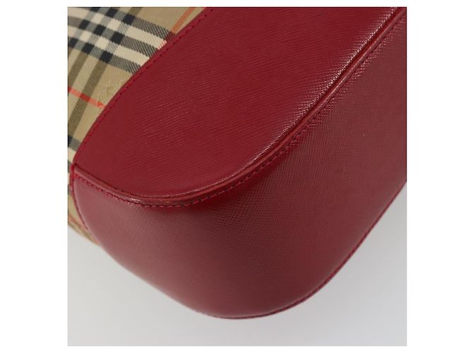 Borsa a mano BURBERRY Nova Check in tela Beige Red Auth ep15265 Rosso - vista 13
