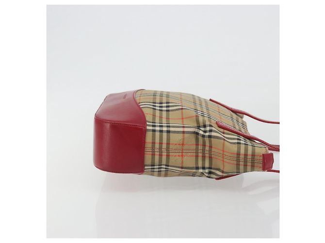 Borsa a mano BURBERRY Nova Check in tela Beige Red Auth ep15265 Rosso - vista 4