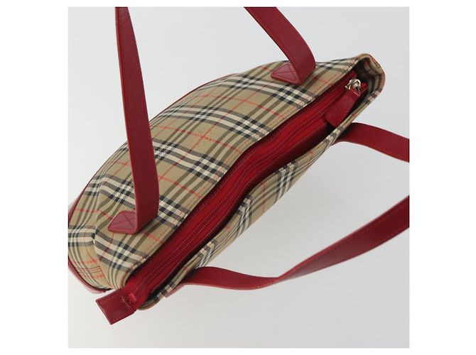 Borsa a mano BURBERRY Nova Check in tela Beige Red Auth ep15265 Rosso - vista 6