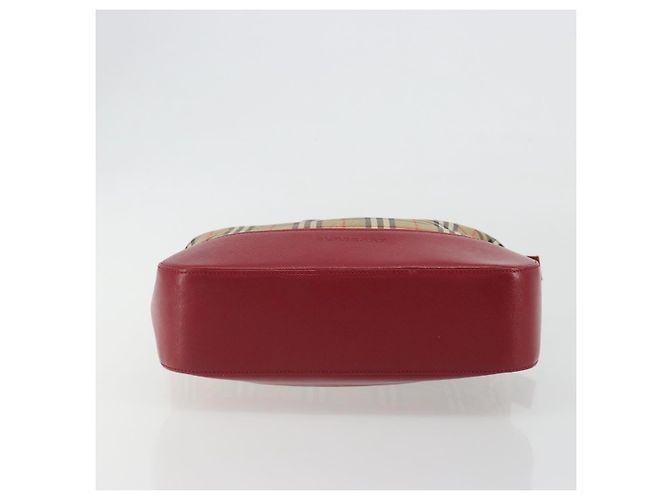 Borsa a mano BURBERRY Nova Check in tela Beige Red Auth ep15265 Rosso - vista 9