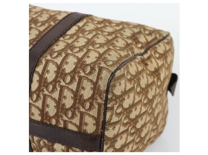 Boston Tasche Christian Dior Trotter Canvas Beige Gold Auth 193530 Golden - Ansicht 10