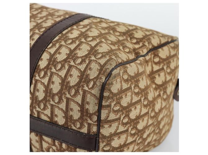 Boston Tasche Christian Dior Trotter Canvas Beige Gold Auth 193530 Golden - Ansicht 12