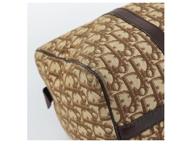 Boston Tasche Christian Dior Trotter Canvas Beige Gold Auth 193530 Golden - Ansicht 13