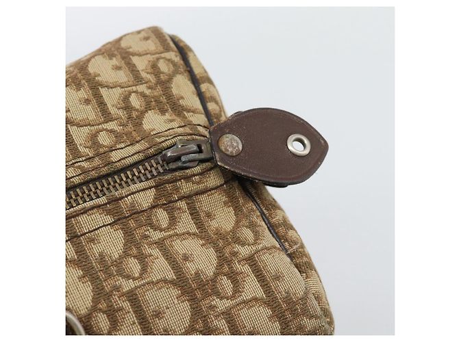 Boston Tasche Christian Dior Trotter Canvas Beige Gold Auth 193530 Golden - Ansicht 14