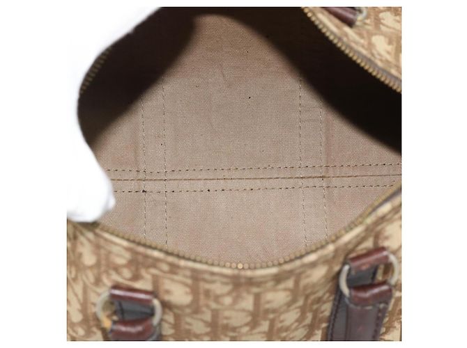 Boston Tasche Christian Dior Trotter Canvas Beige Gold Auth 193530 Golden - Ansicht 15