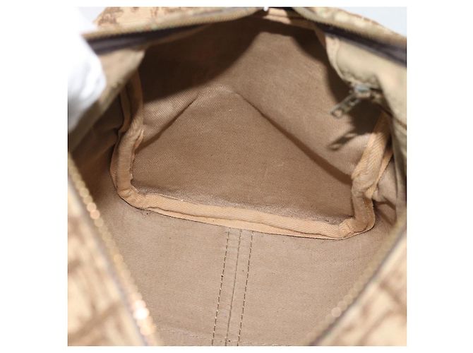 Boston Tasche Christian Dior Trotter Canvas Beige Gold Auth 193530 Golden - Ansicht 16