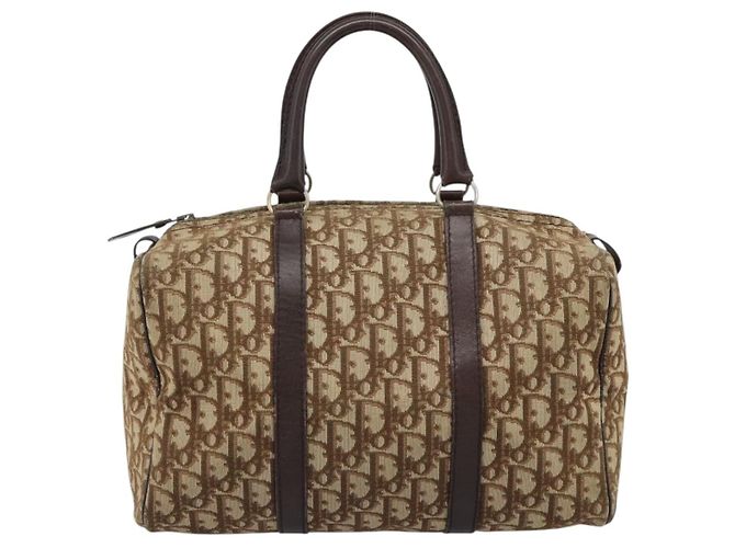 Boston Tasche Christian Dior Trotter Canvas Beige Gold Auth 193530 Golden - Ansicht 2
