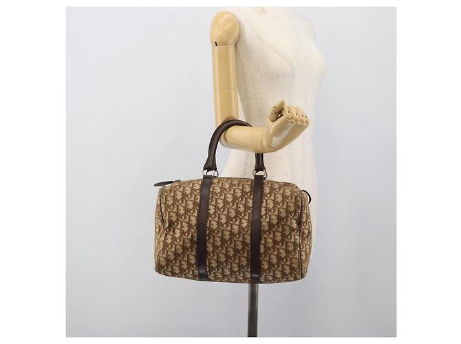 Boston Tasche Christian Dior Trotter Canvas Beige Gold Auth 193530 Golden - Ansicht 20