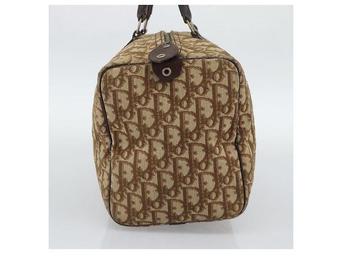 Boston Tasche Christian Dior Trotter Canvas Beige Gold Auth 193530 Golden - Ansicht 4
