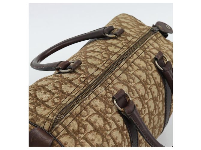 Boston Tasche Christian Dior Trotter Canvas Beige Gold Auth 193530 Golden - Ansicht 6