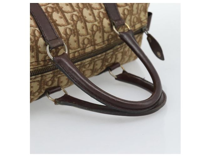 Boston Tasche Christian Dior Trotter Canvas Beige Gold Auth 193530 Golden - Ansicht 7