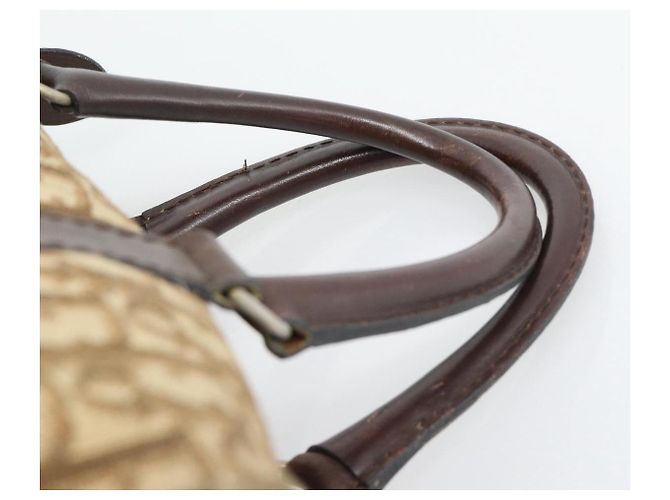 Boston Tasche Christian Dior Trotter Canvas Beige Gold Auth 193530 Golden - Ansicht 8