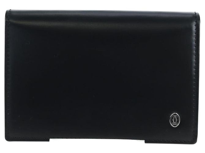 Tarjetero de cuero negro CARTIER Auth 191854V - vista 2