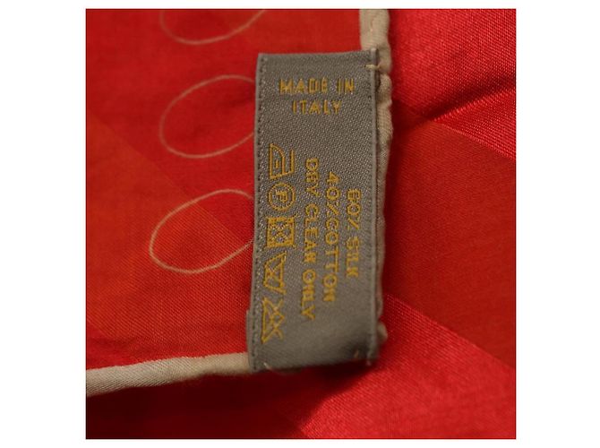 Sciarpa LOUIS VUITTON LV Cup 2000 in seta rossa LV Auth bs36345 Rosso - vista 8
